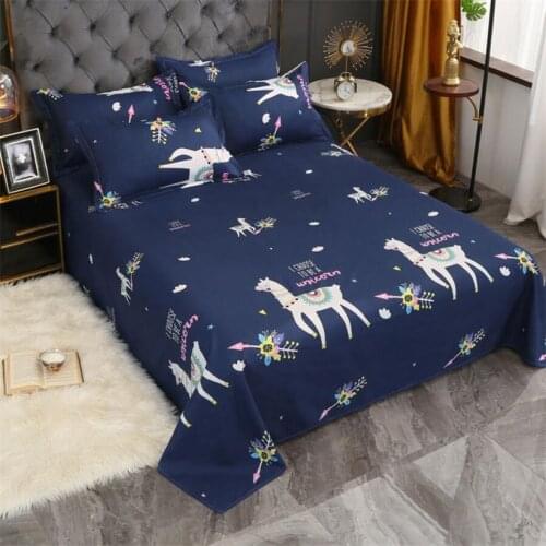 3pcs Thicken Bed Sheet and Pillowcase Polyester Cotton Cartoon Series Pattern Flat Sheet Bed Linens Child Boy Girls Bedspread