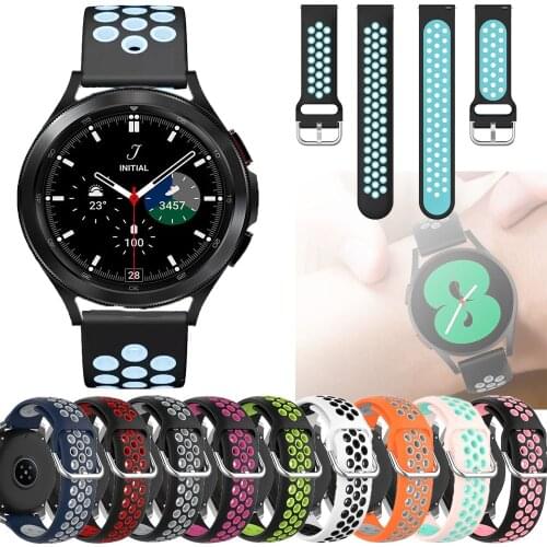 For samsung galaxy watch 3 45mm 41mm 46mm active 2 band gear s3 Frontier silicone strap for Galaxy Watch4 40 44 Classic 42 46mm