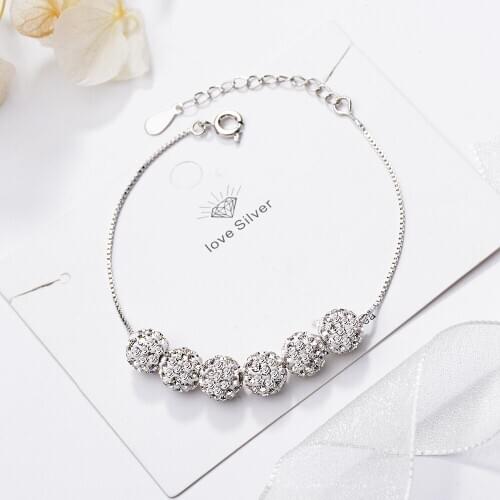 Luxury Best Seller Bracelets For Women With Five Pieces Hollow Out Round Ball S925 Silver Gift For Engagement Wedding Party