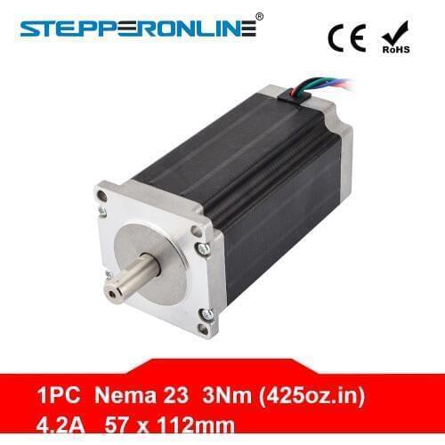 Nema 23 Stepper Motor 57x113mm 3Nm/425oz.in 4.2A 4-lead Nema23 Step Motor for 3D Printer/CNC Engraving Milling Machine