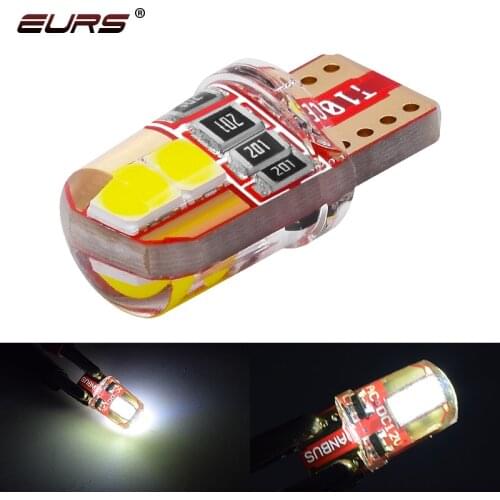 10pcs Silica Gel W5W T10 LED 4SMD COB 194 Wedge Clearance Light Bulb Auto License Plate Reading Car Door Trunk Car Lamp white