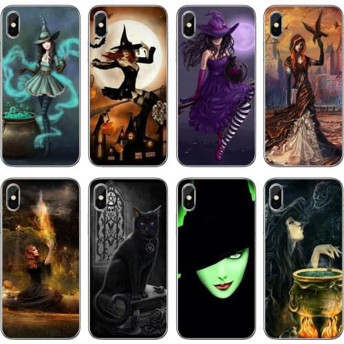 For Xiaomi Redmi 2 S2 3 3S 4 4A 5 5A 5 6 6A 7A 9 9T 9C 9A Pro Pocophone F1 Silicone Shell Case Halloween-Moon-Witch-Horror-Skin