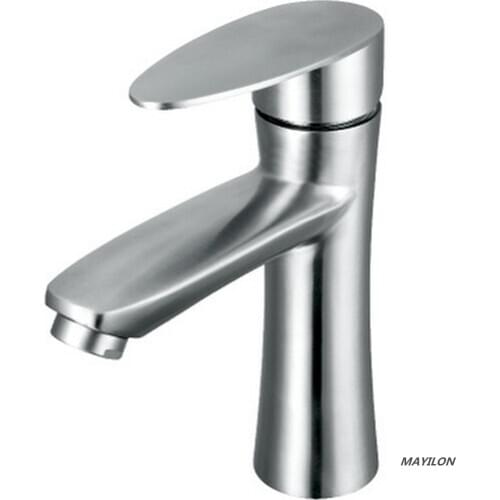 304 Stainless Steel Basin Faucet Hot and Cold Single Handle Bathroom Basin Faucets Cold Hot Mixer Tap Black Bathroom Accessories