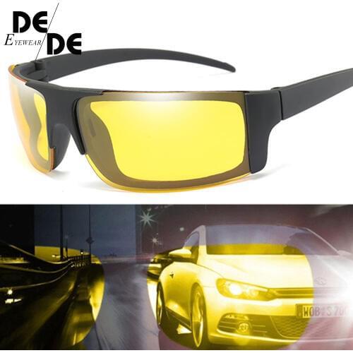 Rimless Night Vision Sunglasses Women Men Polarized Anti-glare Sun Glasses for Safety Driving UV400 Eyewear Lunette