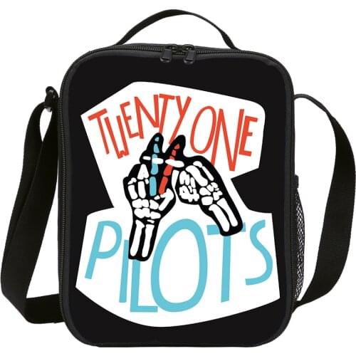 Twenty One Pilots Lunch Bag and Office Insulation Cooler Bag Cartoon Anime Print Cooling Bag for Kids