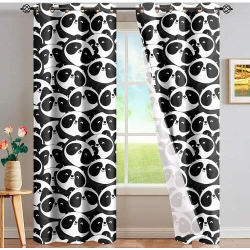Upetstory Blackout Curtains for Living Room Bedroom Childrens Room Cute Cartoon Panda Print Drapes Window Home Decoration