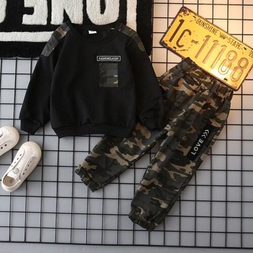 Boys Clothes Sweatshirt + Pants Clothing For Boys Camouflage Pattern Boys Sets Clothing Toddler Childrens Clothing