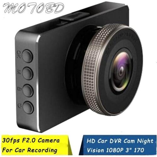 Black Smart Dash Camera Video Recorder Full HD Car DVR Cam Night Vision 1080P 3" 170 Degree 30fps F2.0 Camera For Car Recording