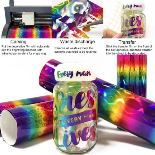 Colorful Excellent Decorative Iridescent Lettering Film PVC Holographic Film Decorative for Home