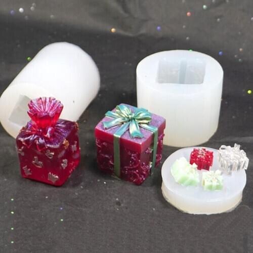 1PCS Crystal Epoxy Christmas gift box Mould DIY making table stand bracket Christmas frosted mold gift box