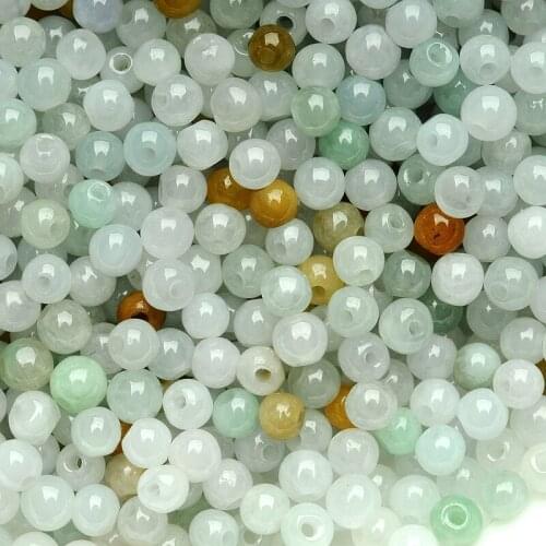 100PCS Natural Grade A Jade (Jadeite) Beads 3.5-4mmW Colorful Loose Bead / DIY Bead