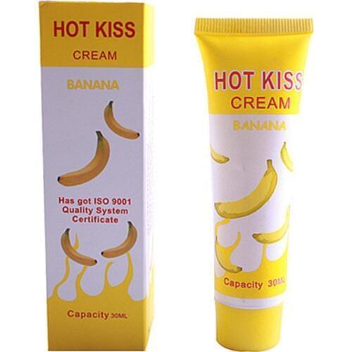100 PCS HOT KISS Banana Cream Lubricant Edible Body Grease Oral Vaginal Anal Fruit Lubricant Penis Massage Oil 30ml Love Gel