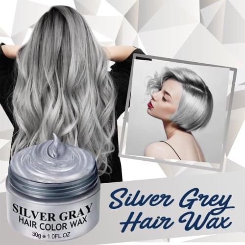 120g Hair Color Wax Temeporary Hair Dye Instant One-time Hair Color Cream Fashion Beauty Make Up Hair Style DIY Silver White