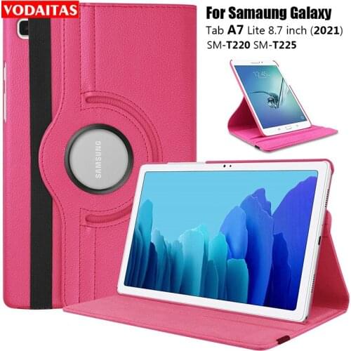 360 Rotating Case for Samsung Galaxy Tab A7 Lite 8.7 inch SM-T220/T225 Stand PU Leather Cover for Tab A7 Lite 8.7" T200 Cover