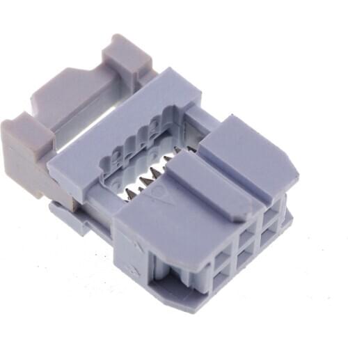 40pcs 0.100" 2.54mm Pitch 2x3 Pin 6 Position IDC Female Header Socket Box Header Socket Flat Cable 0.05"connector Grey
