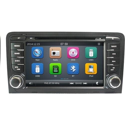2 din AutoRadio Car DVD Player head unit For Audi A3 8P 2003-2012 S3 2006-2012 RS3 Sportback Multimedia GPS Navigation Stereo BT
