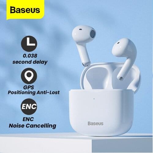 Baseus E3 True Wireless Headphones TWS Bluetooth Earphone With Microphone HD Stereo Earbuds For iPhone 12 Xiaomi Gaming Headset