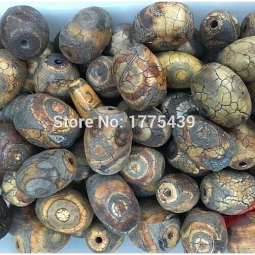 Free Shipping 27mmx20mm Prayer Mala black Tibetan Mystical Agat Dzi Eyes Beads 1pcs/lot