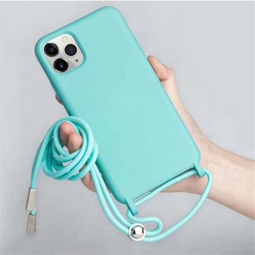 For iPhone 11 12 XS Max Case with Lanyard Chain Strap Silicone Case for iPhone 11 12 Pro Max SE 2 2020 X Xr 8 7 6 6s Plus Ropes
