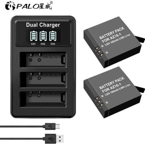 Original For Xiaomi Yi II yi 4k 4k az16-1 az Rechargeable Batteries+ LCD Charger for Xiaoyi Yi Lite YI 360 VR Action Camera