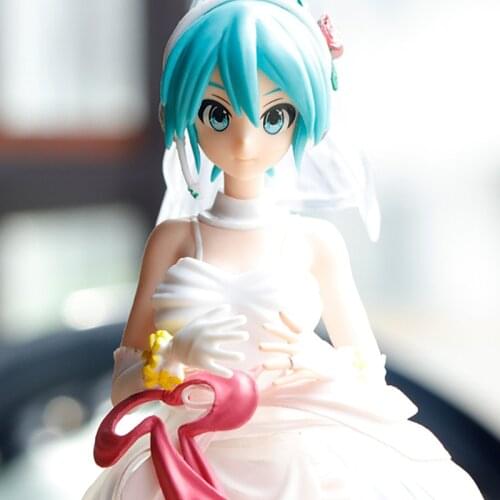 Hatsune Miku wedding Dress Hatsune Miku doll model toys 25cm kid white wedding dress cake decoration gift