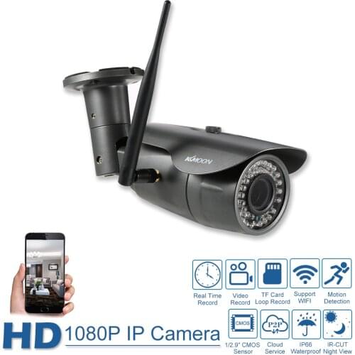 KKmoon Onvif HD 1080P Wireless WiFi IP Camera 2MP Waterproof Outdoor Security IP Camera 2.8-12mm Auto-focus 4X Zoom CCTV Camera