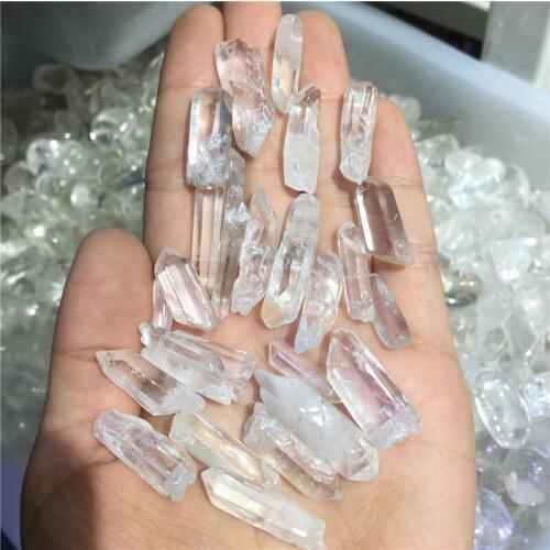 100g lucky stone 100% natural clear quartz point small size reiki healing meditation crystals for jewelry making