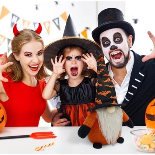 Halloween Gnome Handmade Dwarf Plush Doll Spider Scandinavian Tomte Nordic Figurine Household Holiday Party Decorations