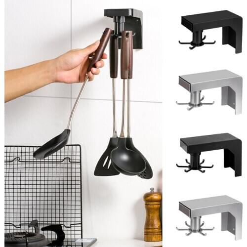 360 Degree Rotating Kitchen Hook Self-Adhesive Wall Door Hook Hanger Rack
