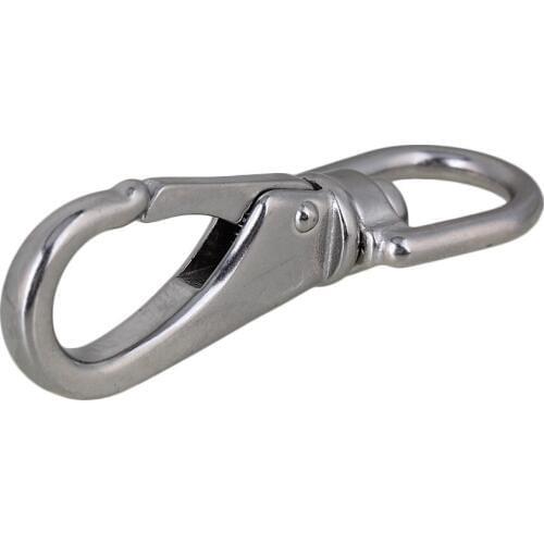 M5 Silver 304 Stainless Steel 1# Boat Marine Pet Chains Keychains Swivel Eye Spring Hardware Snap Hook