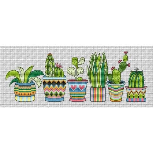 Small cactus MM190701 cross stitch 11CT 18ct 14ct cotton thread embroidery DIY handmade needlework