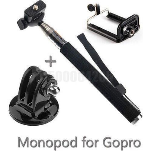 3 in 1 Self-shot Portrait Monopod +Tripod mount adapter Bracket For Gopro Hero 3+ 4 3 2 1 Camera Accessory