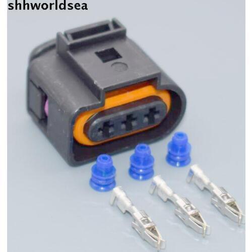 Shhworldsea 100sets 3 PIN PLUG 1J0973723 CONNECTOR case for VW AUDI 1J0 973 723