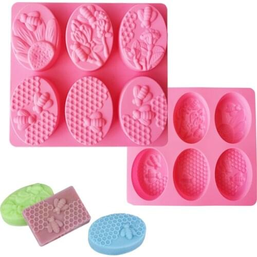 New Many Shapes Honeybee Silicone Soap Mold for Making Soaps 3D Diy Spa Handmade Mould Decoration Massage Therapy Tray Tools