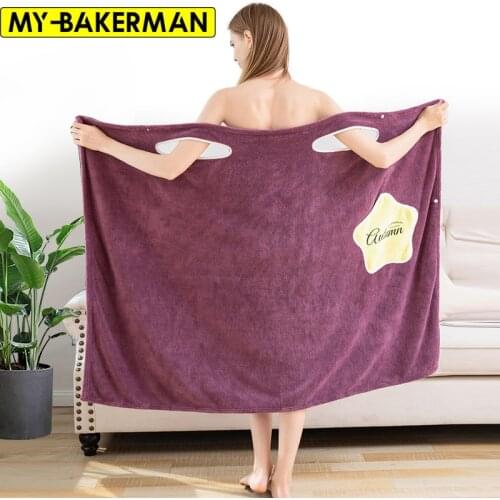 New Towel Bathrobes Bathroom Supplies Quick Dry Wearable Microfiber Plush Bathrobes Lady Super Absorbent Bathrobes Dropshipping