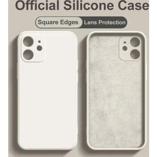 Original Liquid Silicone Phone Case for iphone 11 12 Pro XS Max X XR SE 2020 7 8 Plus Full Shockproof Cover Soft Cases Coque New