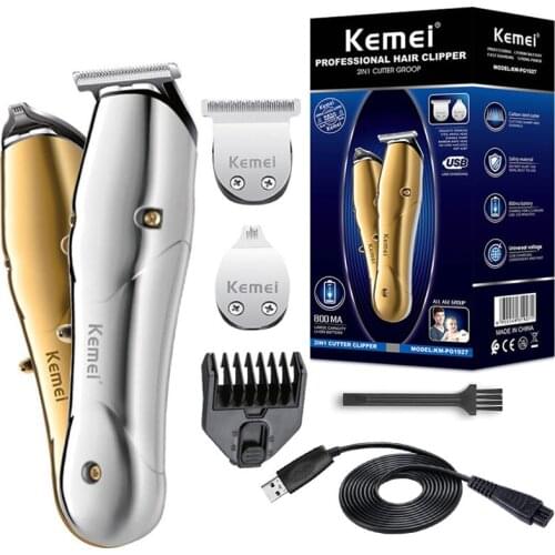 Kemei PG1927 2in1 all metal rechargable powerful hair trimmer electric beard hair clipper men travel&home hair cutting machine