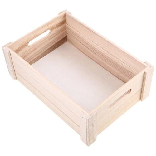 94PF Creative Rectangular Wooden Desktop Storage Basket Desk Organizer Box Desktop Sundries Collection Arrangement Eco Home