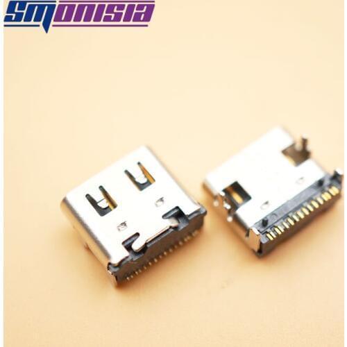 Smonisia 1000pcs Type c 3.1 USB Female Sockets Short SMT Connector Copper 4Pins DIP 90Degree 16P Single Row Tyep-C 3.1