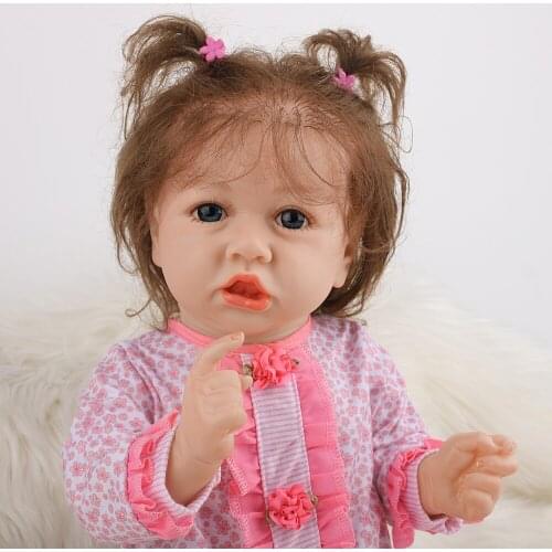 23" Real Lovely silicone doll Fashion bebe Reborn For Kids Gift Best Playmates toys for girls