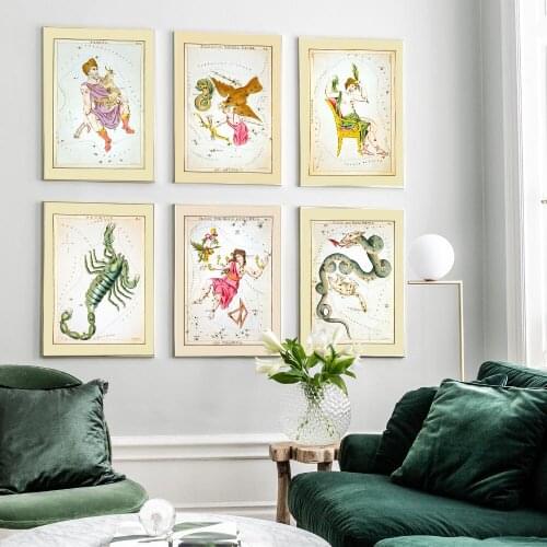 Nordic Constellation Abstract Scorpio Aries Canvas Painting Art Nordic Posters and Prints Wall Pictures for Living Room Decor