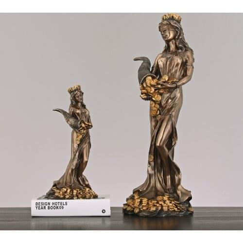 Ancient Greek Wealth Goddess statue Ornaments Office Store Decoration Ornaments Creative Home Deco Accessories Commercial Gifts