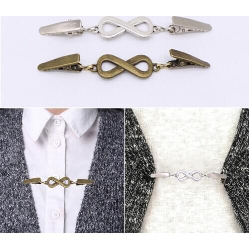 Sweater Shawl Blouse Collar Sweater Scarf Clasp Brooch Pin Jewelry Accessories Women Retro Vintage Cardigan Clip Pin