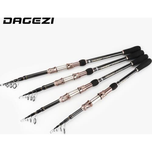 DAGEZI Carbon Fiber Telescopic Fishing Rod MH Power Portable Spinning Fishing Rods for Lure Fishing Tackle Fishing Lure Rod