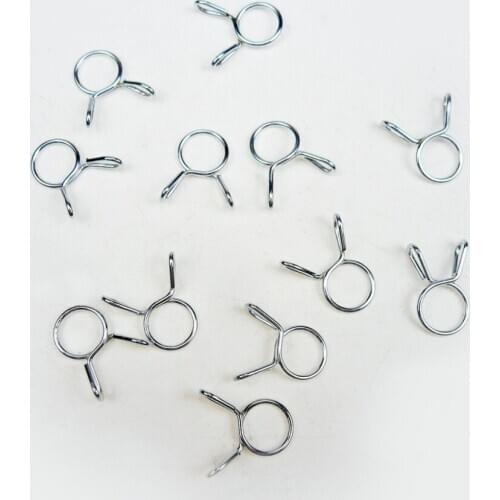 9mm Motorcycle Fuel Line Hose Tubing Spring Clips Clamp (20 pieces )
