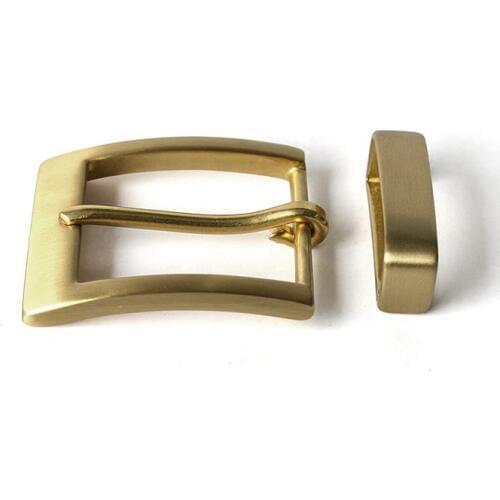 2 parts/set DIY leather accessories solid brass 40mm Mens belt buckle Metal Cowboy Belt loop Cosplay For 3.8-3.9cm Wide belt