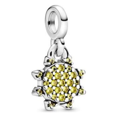 2020 Winter Fit Original Pandora Bracelet 925 Sterling Silver Beads New Years Gift Pave Sunflower Charm Women DIY Jewelry