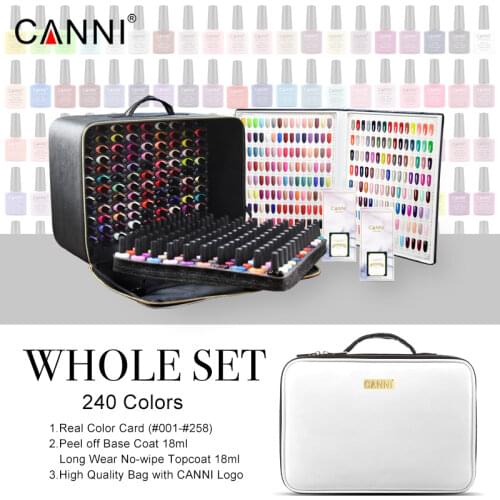 240 Colors/lot CANNI Soak Off Gel Nail Polish 7.3ml LED UV Color Gel Lacquer Nail Art Salon LED Lamp Curing UV Gel Nail Polish