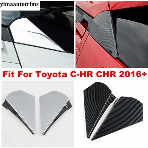 Car Rear Window Trim Side Spoiler Sequins Cover Trim For Toyota C-HR CHR 2016 - 2021 ABS Chrome / Carbon Fiber Look Accessories