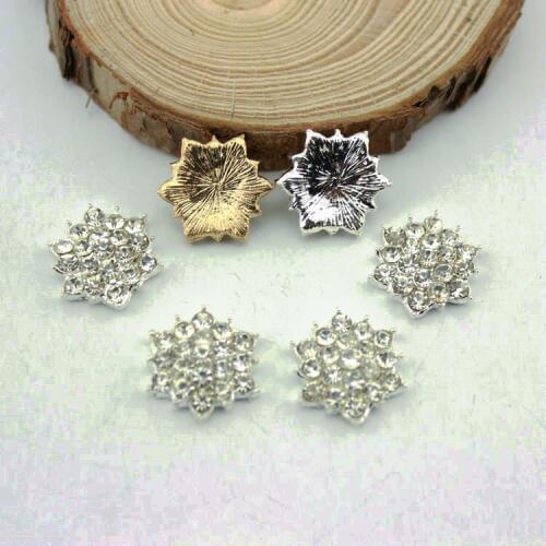 Free Shipping Wholesale 17mm Flat Back Rhinestone Button For Hair Flower Wedding Invitation 100pcs/lot BHP01010